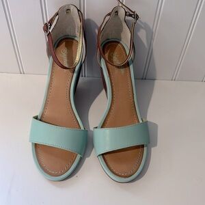 Leather wedges NWOT
